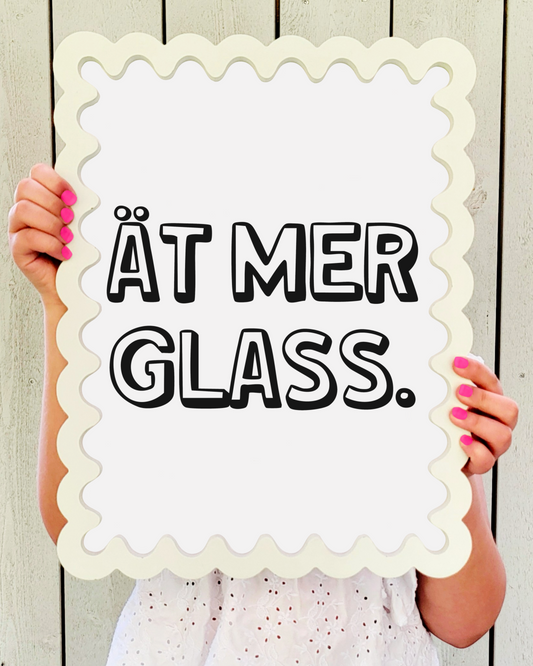 Glass (vit/svart)