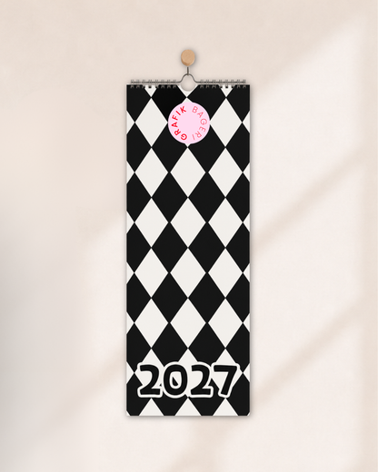 Kalender | 2027 - Svart/vit (Smal)