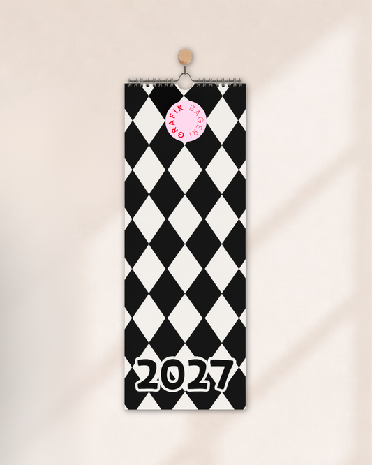 Kalender | 2027 - Svart/vit (Smal)