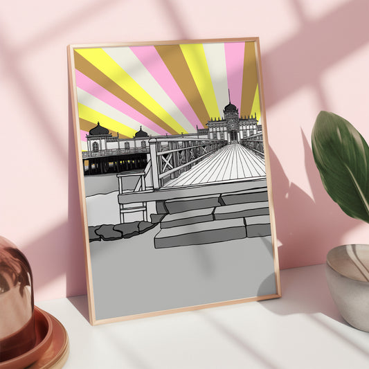 Kallbadhuset Varberg (rosa/gul)