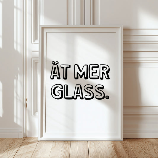 Glass (vit/svart)