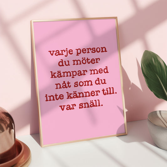 Var snäll (rosa/röd)